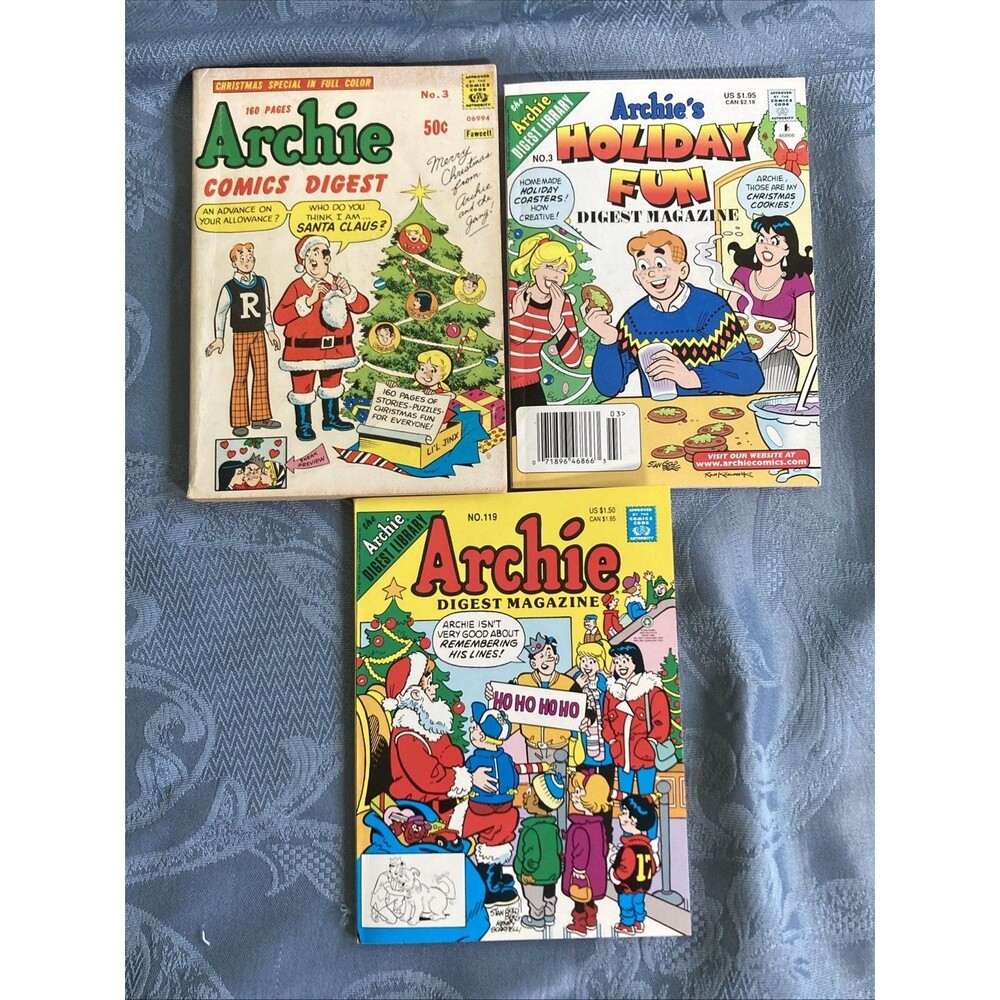Lot of 3 Christmas Holiday Archie Comics Digest Comic Books No. 3, 119 (1973-99)